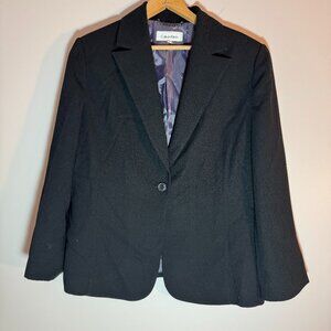 Calvin Klein Classic Black Suit Jacket Blazer Womens Regular Size 14